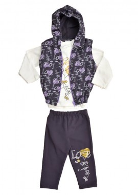 Potre OR - Παιδικό σετ φόρμας με σχέδιο καρδιές Λιλά 17151