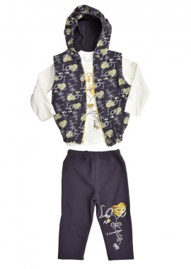 Potre OR - Παιδικό σετ φόρμας με σχέδιο καρδιές Κίτρινο 17149