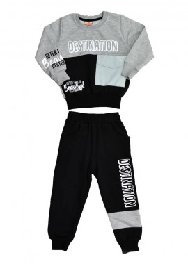 Potre OR - Παιδικό σετ με τύπωμα DESTINATION Γκρι 17128