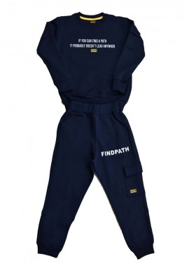 Potre OR - Παιδικό σετ με τύπωμα findpath Μπλε Σκούρο 17110