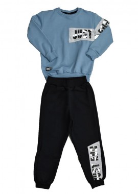 Potre OR - Παιδικό σετ με τύπωμα just run Γαλάζιο 17103