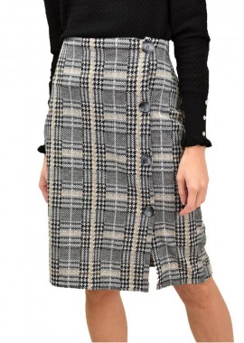 Potre OR - Γυναικεία midi φούστα με σχέδιο Εκρού 13451