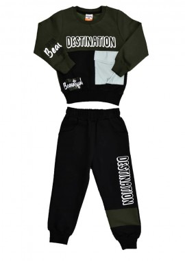 Potre OR - Παιδικό σετ με τύπωμα DESTINATION Χακί 17131