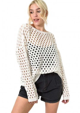 Potre OR - Γυναικεία μπλούζα με διάτρητο σχέδιο Εκρού 23361