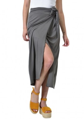 Potre OR - Φούστα δεμένη με κόμπο στη μέση Γκρι 24471