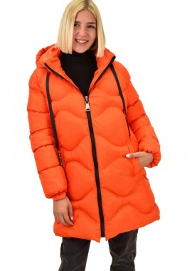 Potre OR - Puffer μπουφάν με κουκούλα Πορτοκαλί 17655