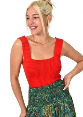 Potre OR - Γυναικείο τοπ με ανάγλυφο σχέδιο Κόκκινο 24984