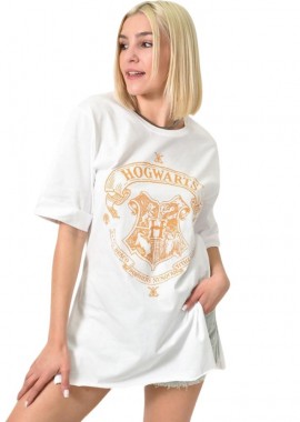 Potre OR - Γυναικείο t-shirt oversized με τύπωμα Λευκό 23952