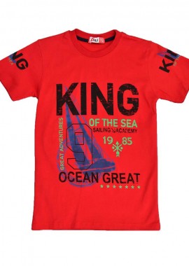 Potre OR - Παιδική μπλούζα με τύπωμα KING Κόκκινο 15837