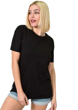 First Woman - T-shirt μονόχρωμο oversized Μαύρο 23556