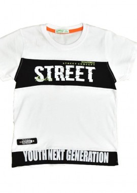 Potre OR - Παιδική μπλούζα με σχέδιο STREET Λευκό 15627