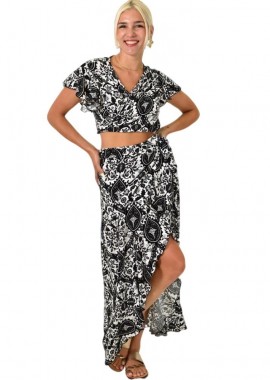 Potre OR - Καλοκαιρινό σετ με μοτίβο Μαύρο 25601