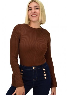 Potre OR - Γυναικείο τοπ με σχέδιο Καφέ 21842