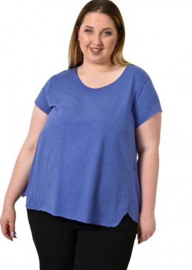 First Woman - Ασύμμετρο Κοντομάνικο Μπλουζάκι Μωβ 24421