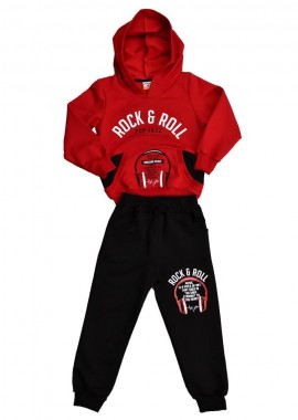 Potre OR - Παιδικό σετ με τύπωμα rock & roll Κόκκινο 17119
