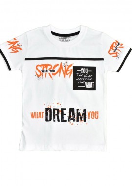 Potre OR - Παιδική μπλούζα με τύπωμα strong Λευκό 16040