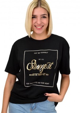 Potre OR - Γυναικείο T-shirt με σχέδιο Μαύρο 22263