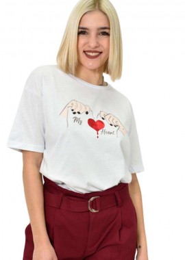 Potre OR - Γυναικείο T-shirt με σχέδιο Λευκό 23131