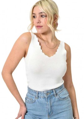 Potre OR - Γυναικείο πλεκτό τοπ Λευκό 23303