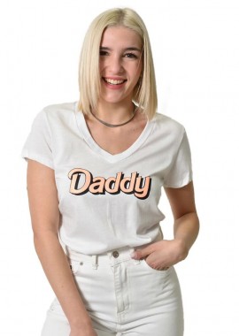 Potre OR - T-shirt με τύπωμα Daddy Λευκό 23803