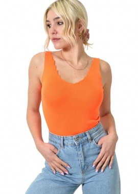Potre OR - Γυναικείο πλεκτό τοπ Πορτοκαλί 23322