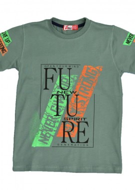 Potre OR - Παιδική μπλούζα με τύπωμα open your mint Χακί 15811