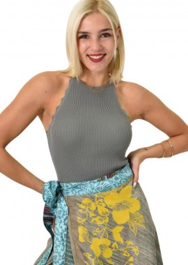 Potre OR - Γυναικείο τοπ τύπου ριπ Γκρι 24874