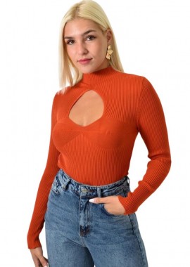 Potre OR - Τοπ μονόχρωμο με άνοιγμα στο μπούστο Κανελί 25679