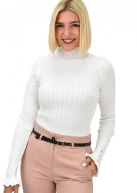 Potre OR - Γυναικείο πλεκτό τοπ με στρας Λευκό 21908