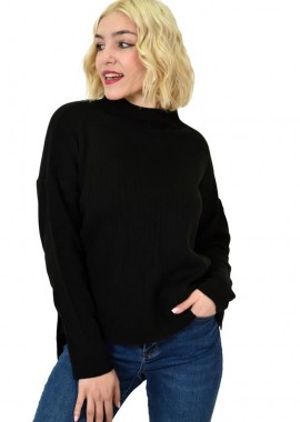 Potre OR - Πλεκτή μπλούζα με σχέδιο ριπ Μαύρο 23122