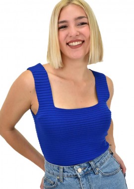 Potre OR - Γυναικείο τοπ αμάνικο με σχέδιο Μπλε Ρουά 13180