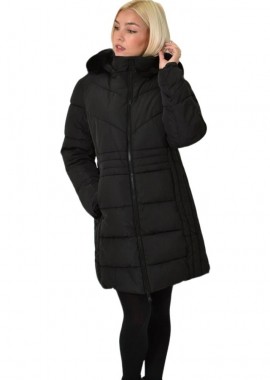 Potre OR - Μακρύ μπουφάν καπιτονέ Μαύρο 26146