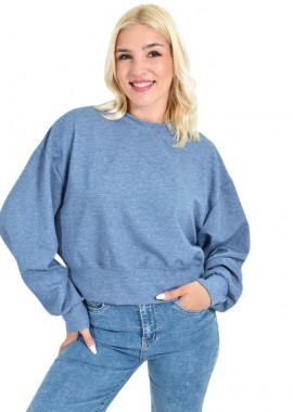 Potre OR - Γυναικεία Crop Φούτερ Μπλούζα Μπλε 27125