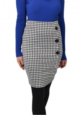 Potre OR - Φούστα με διακοσμητικά κουμπιά Μαύρο 26099