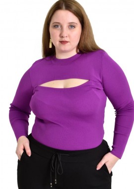 Potre OR - Γυναικείο Plus τοπ με άνοιγμα στο μπούστο Ματζέντα 22369