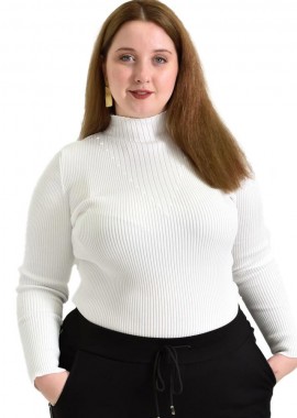 Potre OR - Γυναικείο Plus τοπ με σχέδιο Λευκό 22371