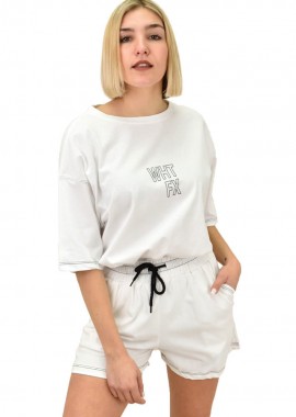 Potre OR - Γυναικείο σετ με διακριτική στάμπα Λευκό 9695