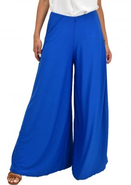 Potre OR - Γυναικεία Plus Size Παντελόνα με Λάστιχο στη μέση Μπλε Ρουά 21512