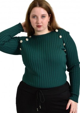 Potre OR - Γυναικείο Plus τοπ με κουμπιά Κυπαρισσί 22377