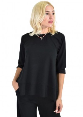 Potre OR - Γυναικεία Ριπ Μπλούζα Φούτερ Μαύρο 27130