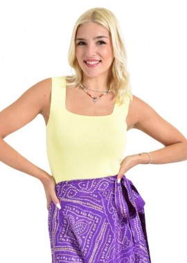 Potre OR - Γυναικείο εφαρμοστό τοπ Κίτρινο Απαλό 26839