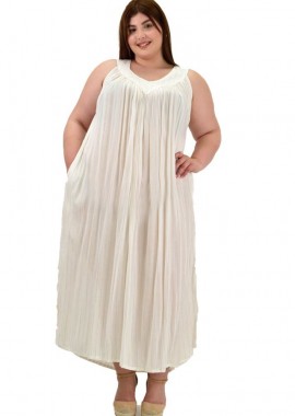 Potre OR - Γυναικείο αμάνικο καφτάνι Εκρού 20112