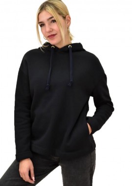 First Woman - Φούτερ φλις με κουκούλα Μαύρο 189