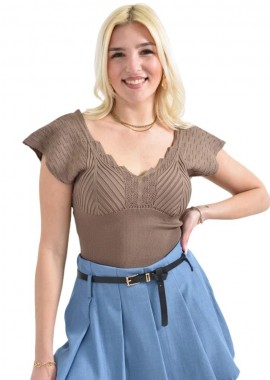 Potre OR - Πλεκτό τοπ με ιδιαίτερα μανίκια Πούρο 26458