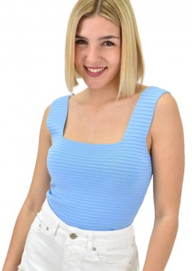 Potre OR - Γυναικείο τοπ με ανάγλυφο σχέδιο Γαλάζιο 19623