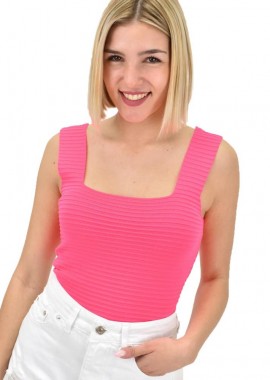 Potre OR - Γυναικείο τοπ με ανάγλυφο σχέδιο Φούξια 19622