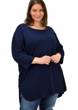 First Woman - Γυναικεία μπλούζα με 3/4 μανίκι Μπλε Σκούρο 19062