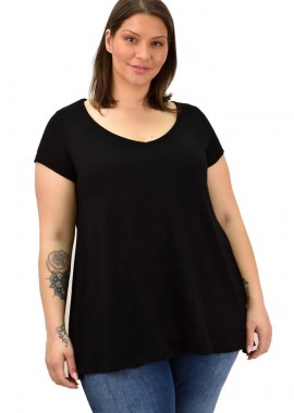 First Woman - Γυναικεία μπλούζα μονόχρωμη oversized Μαύρο 19103