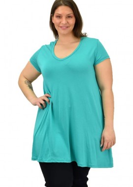 First Woman - Γυναικεία μπλούζα μονόχρωμη oversized Βεραμάν 19126