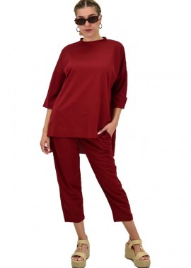 Potre OR - Γυναικείο σετ μονόχρωμο Μπορντώ 10190